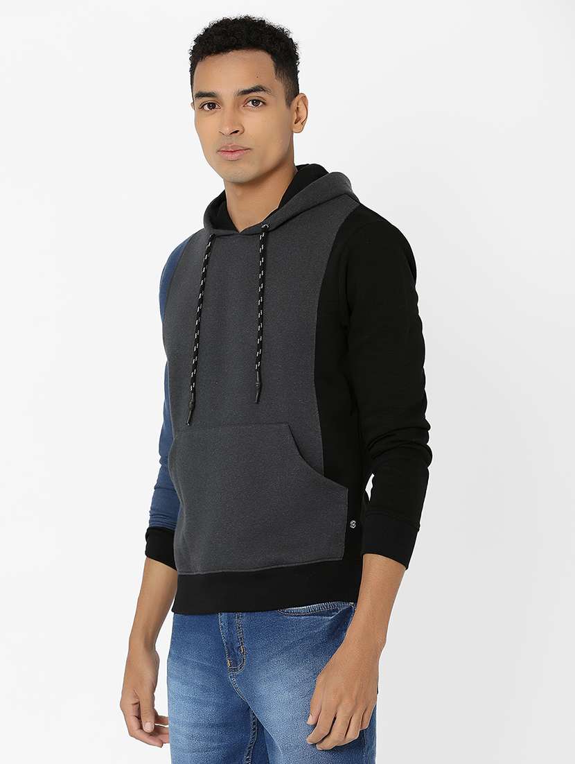 grey color block sweatshirt - 17732288 -  Standard Image - 2