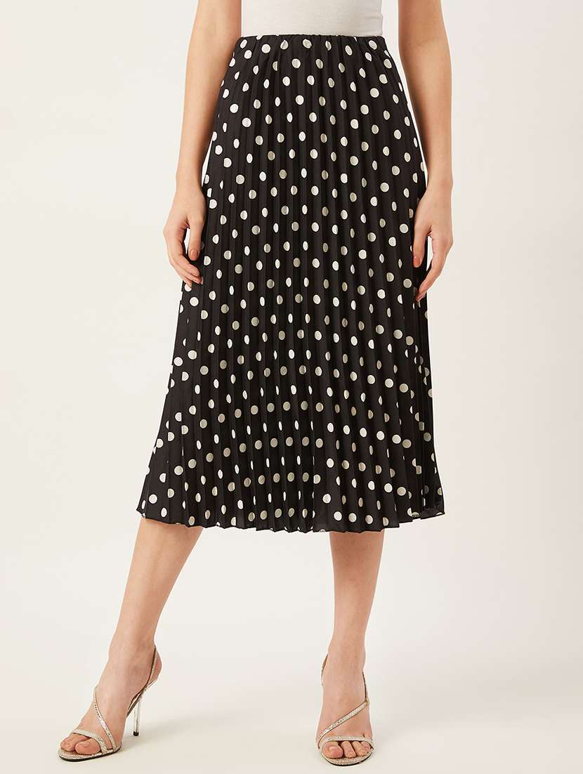 high rise polka dot a-line skirt - 17732295 - Zoom Image - 0