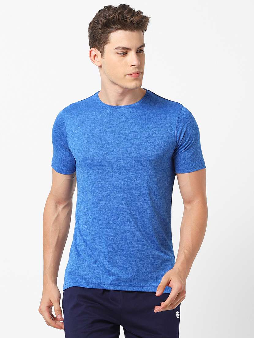 blue solid t-shirt