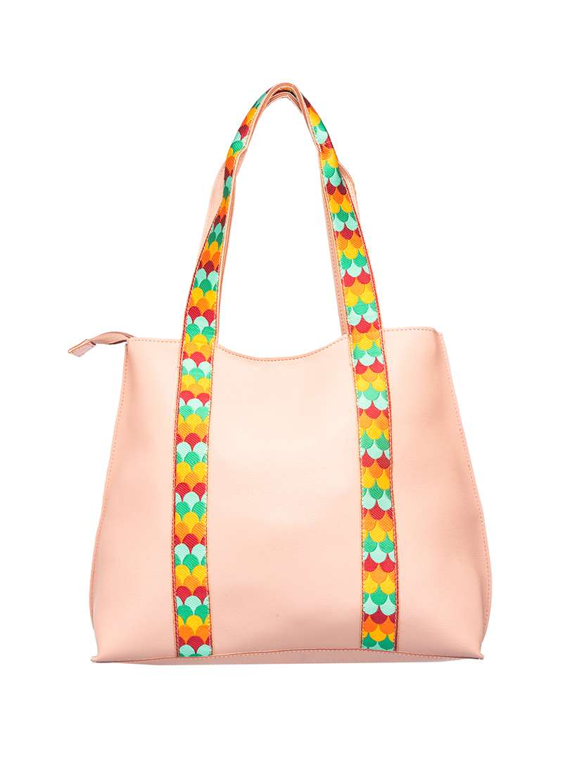 pink leather handbag