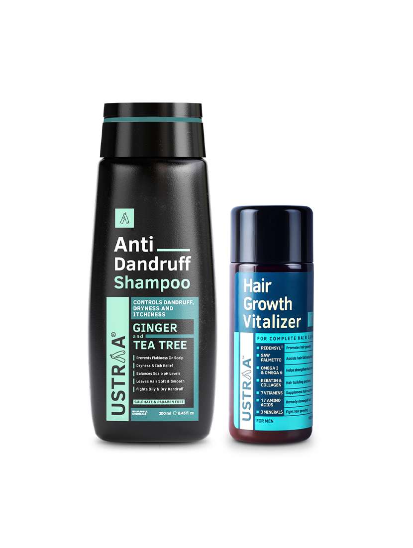 ustraa hair growth vitalizer - 100ml and anti dandruff shampoo - 250ml