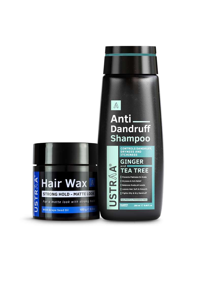 ustraa anti dandruff shampoo - 250ml and ustraa hair wax strong hold matte look - 100g - 17733138 - Zoom Image - 0