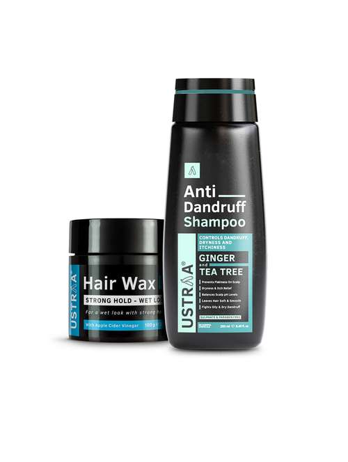 ustraa anti dandruff shampoo - 250ml and ustraa hair wax strong hold wet look - 100g - 17733139 - Standard Image - 0