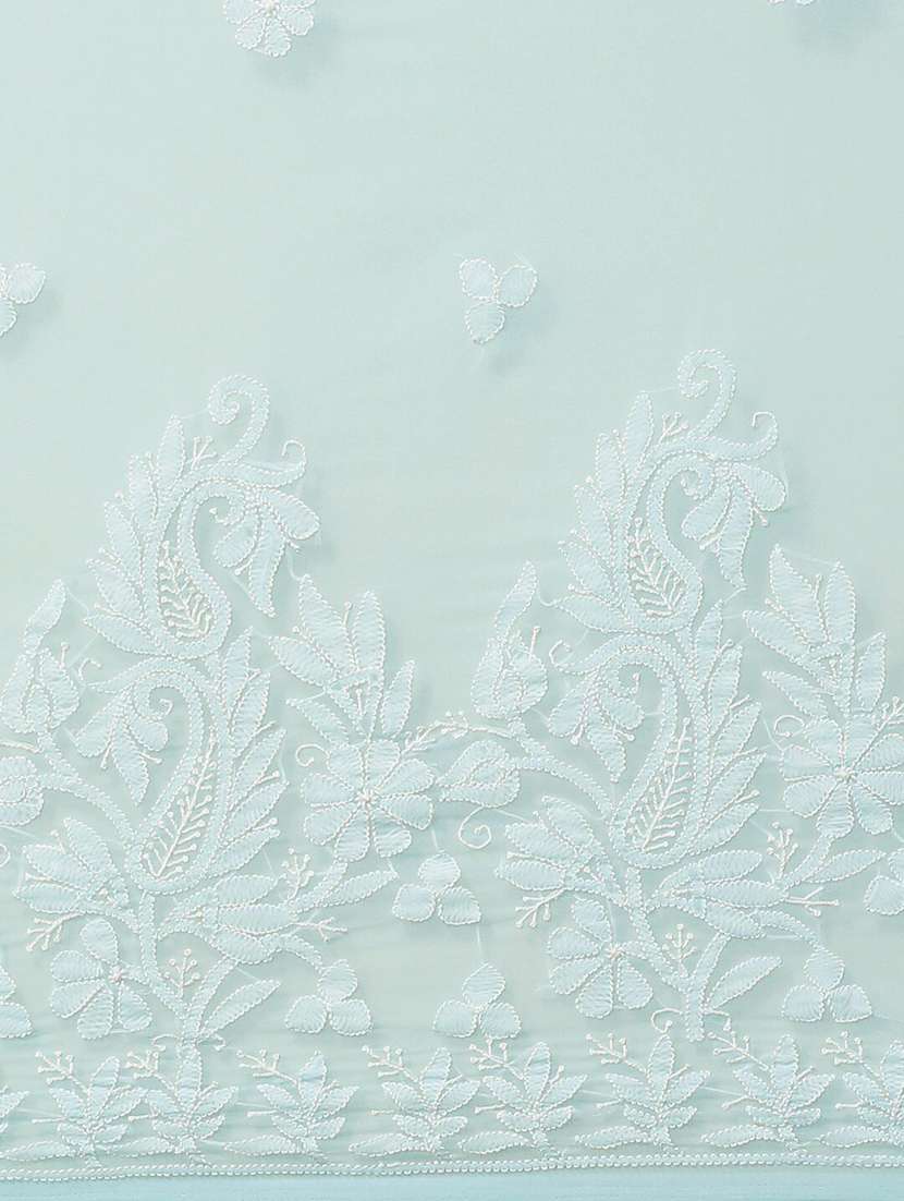 ada hand-embroidered sea green chikankari saree with blouse - 17733146 -  Standard Image - 2