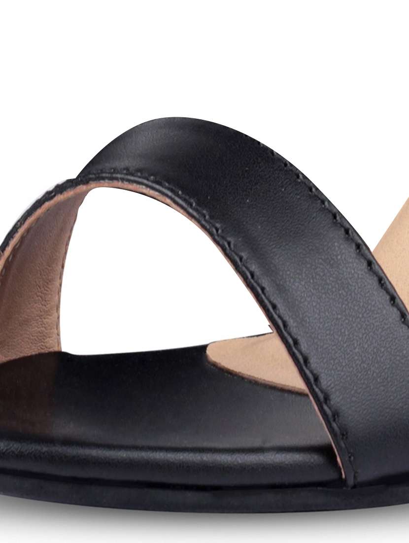 black synthetic closed back sandals - 17733797 - Standard Image - 7