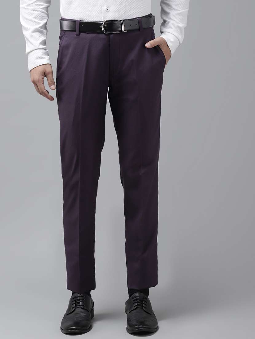 black solid flat front formal trouser