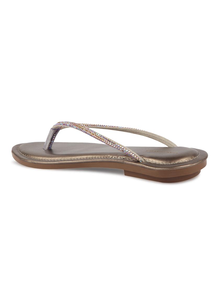 metallic synthetic flat forms sandals - 17734070 - Standard Image - 2