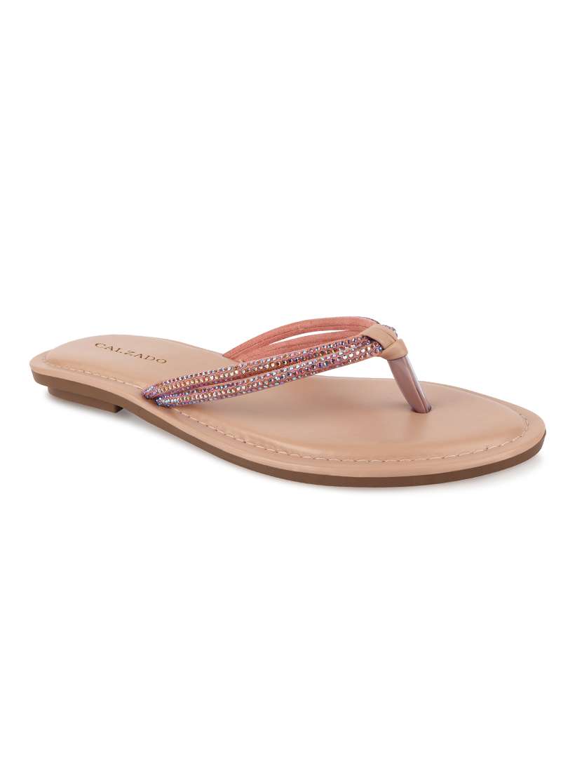 pink flat forms sandals