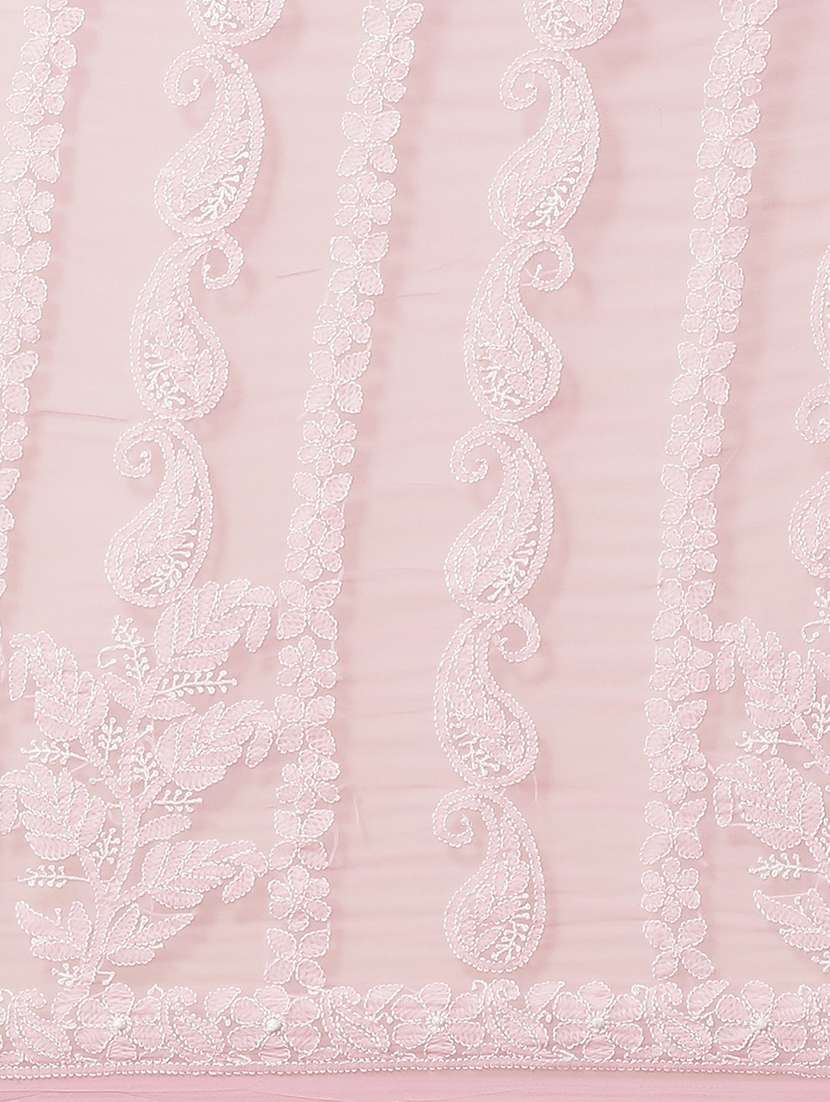 ada hand-embroidered pink chikankari saree with blouse - 17734084 -  Standard Image - 2