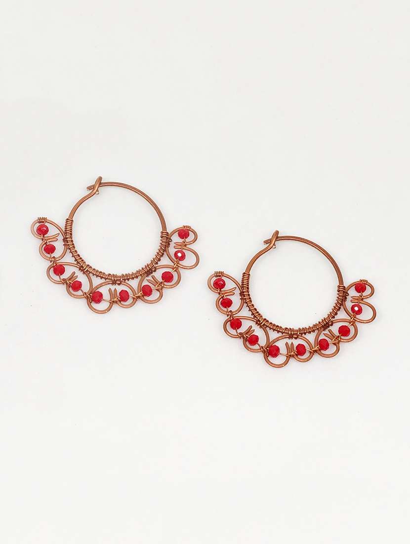 red brass balli earrings - 17734178 - Zoom Image - 0