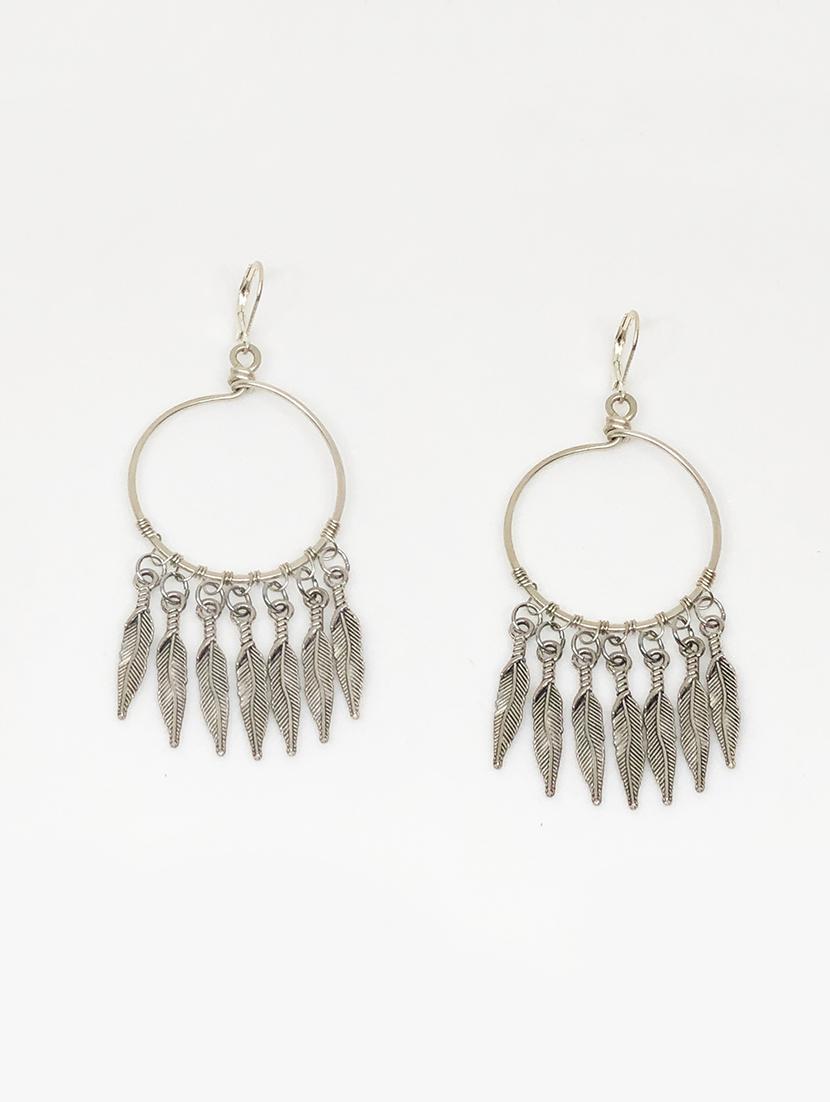 silver metal chandballi earrings - 17734185 -  Zoom Image - 0