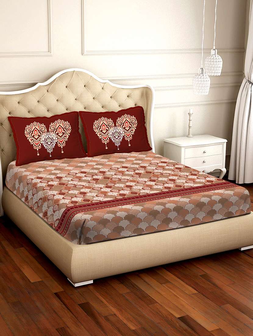 melbourne double bedsheet set super king size 100% luxury cotton red colour-mlb120