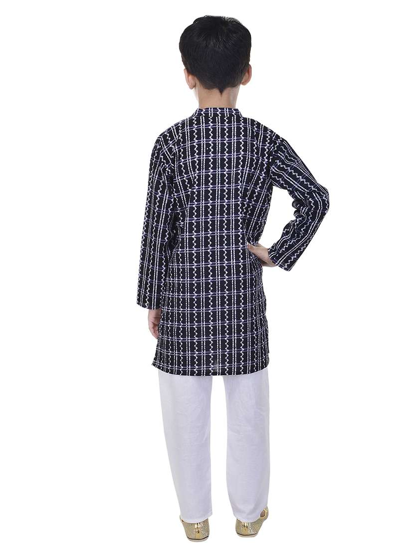 mandarin neck printed kurta with pajama set  - 17734397 -  Standard Image - 2