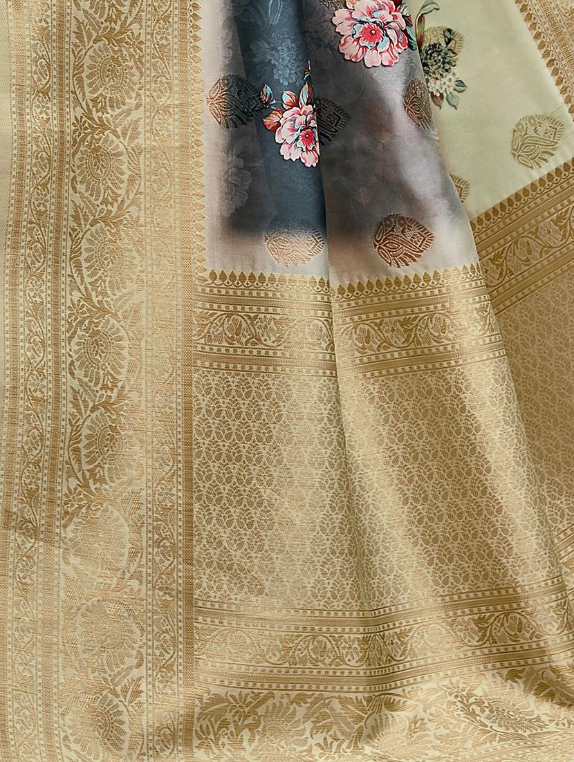 floral printed saree with blouse - 17734583 - Standard Image - 2