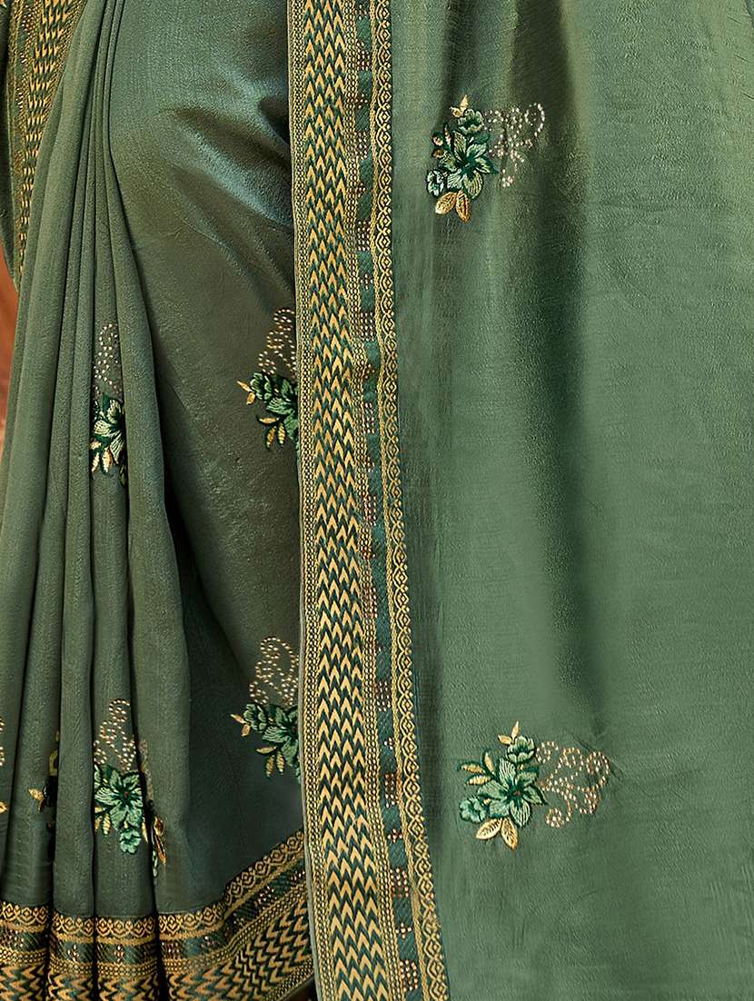 mehandi chanderi saree - 17734603 -  Standard Image - 2