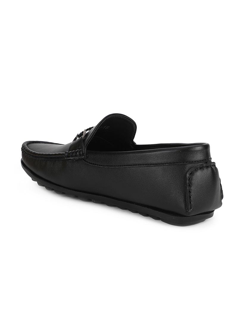 black pu slip on loafers - 17734799 - Standard Image - 2