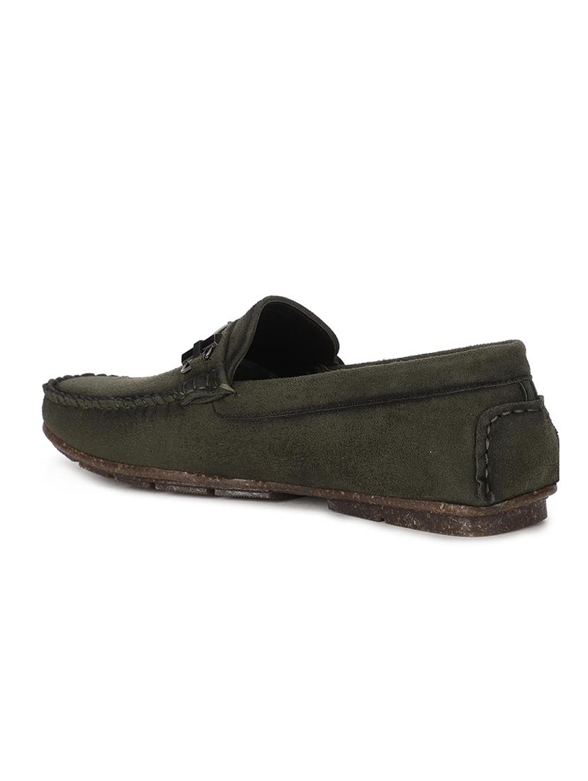 green suede slip on loafers - 17734807 - Standard Image - 2