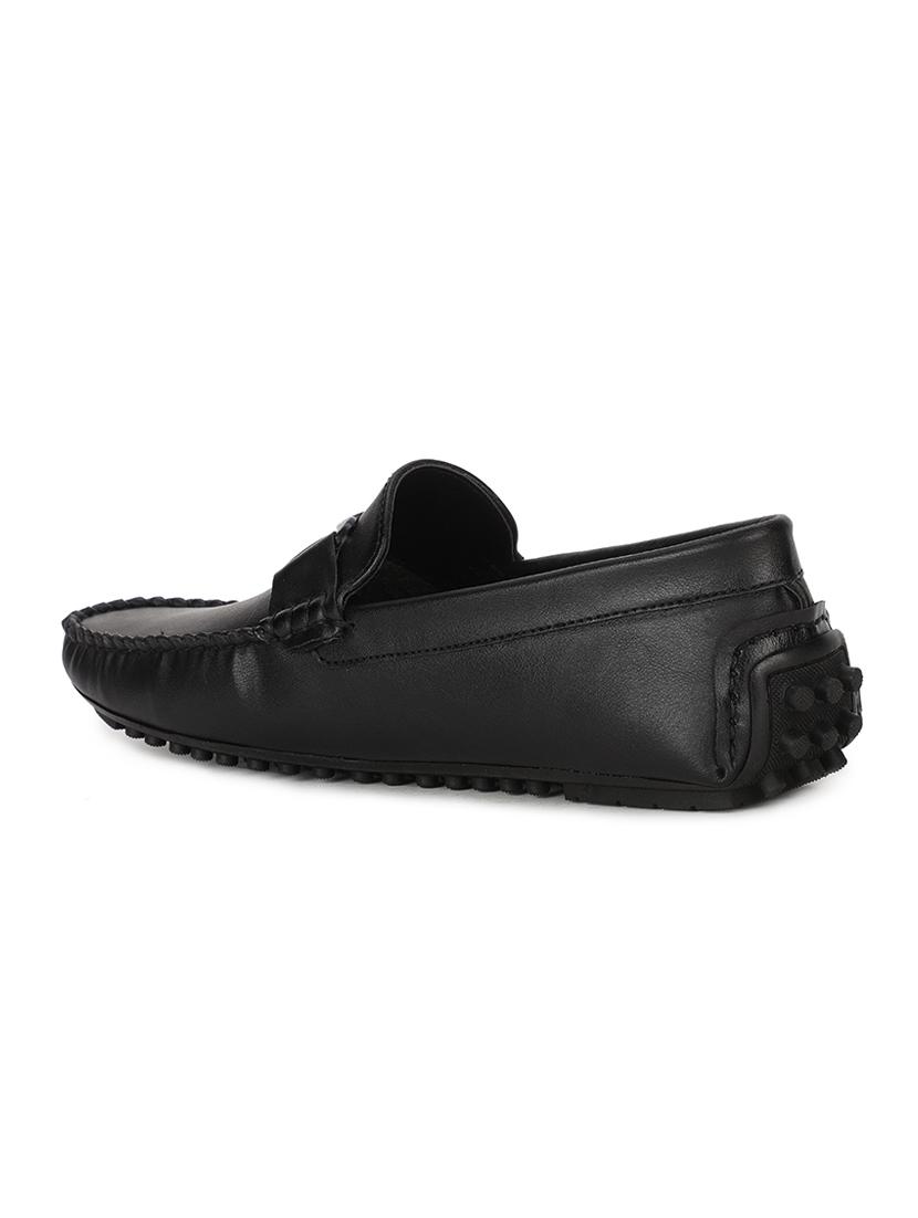 black pu slip on loafers - 17734813 - Standard Image - 2
