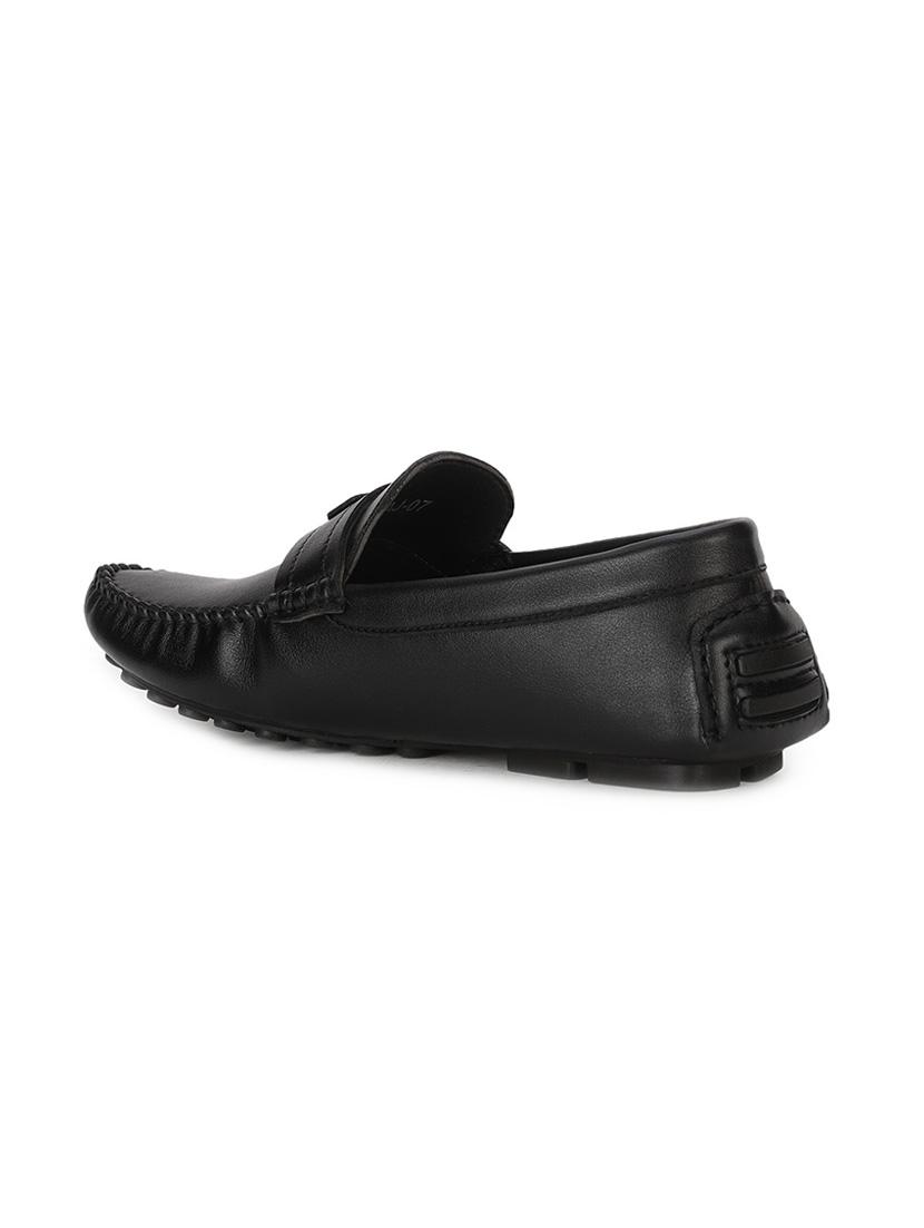 black pu slip on loafers - 17734826 - Standard Image - 2