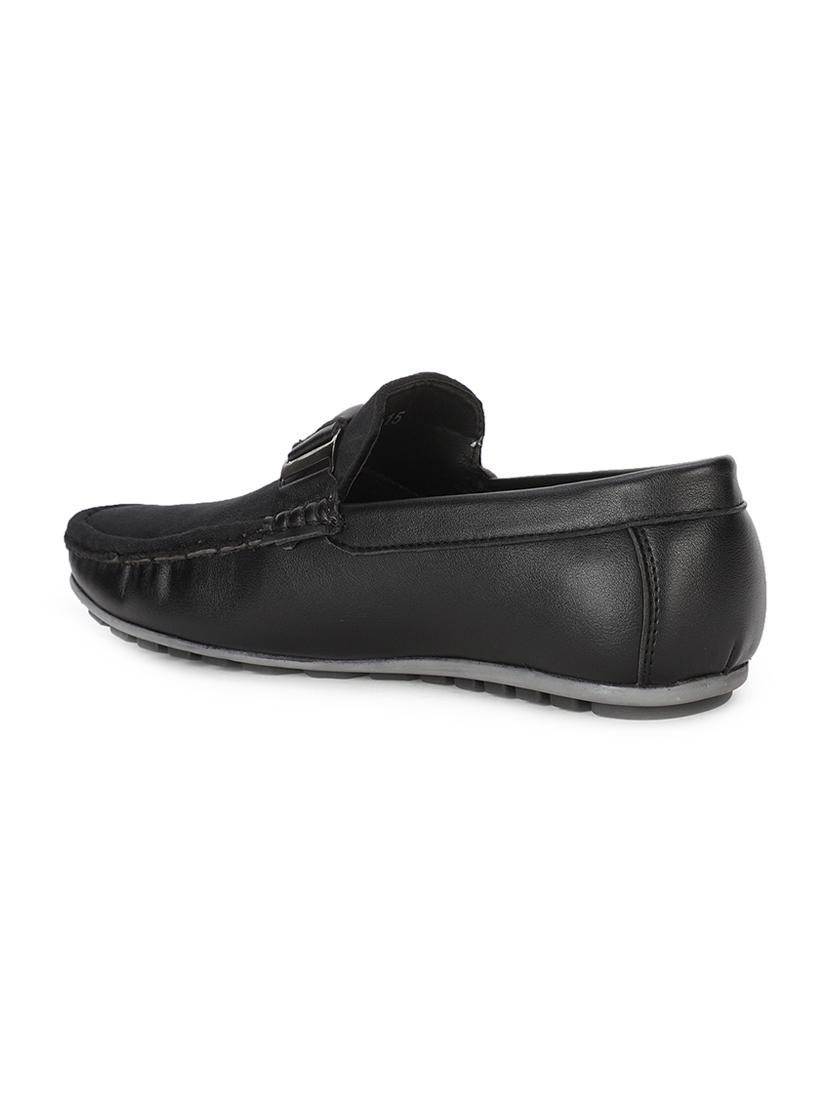black pu slip on loafers - 17734828 - Standard Image - 2
