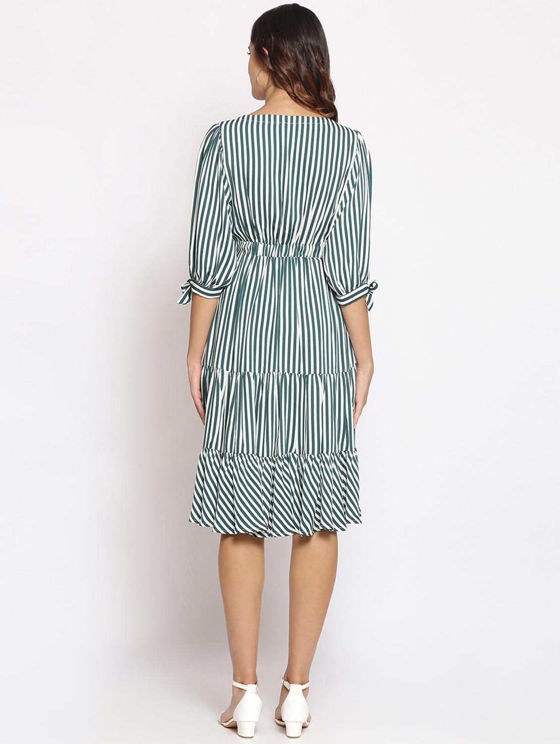women's wrap striped dress - 17735927 - Standard Image - 2