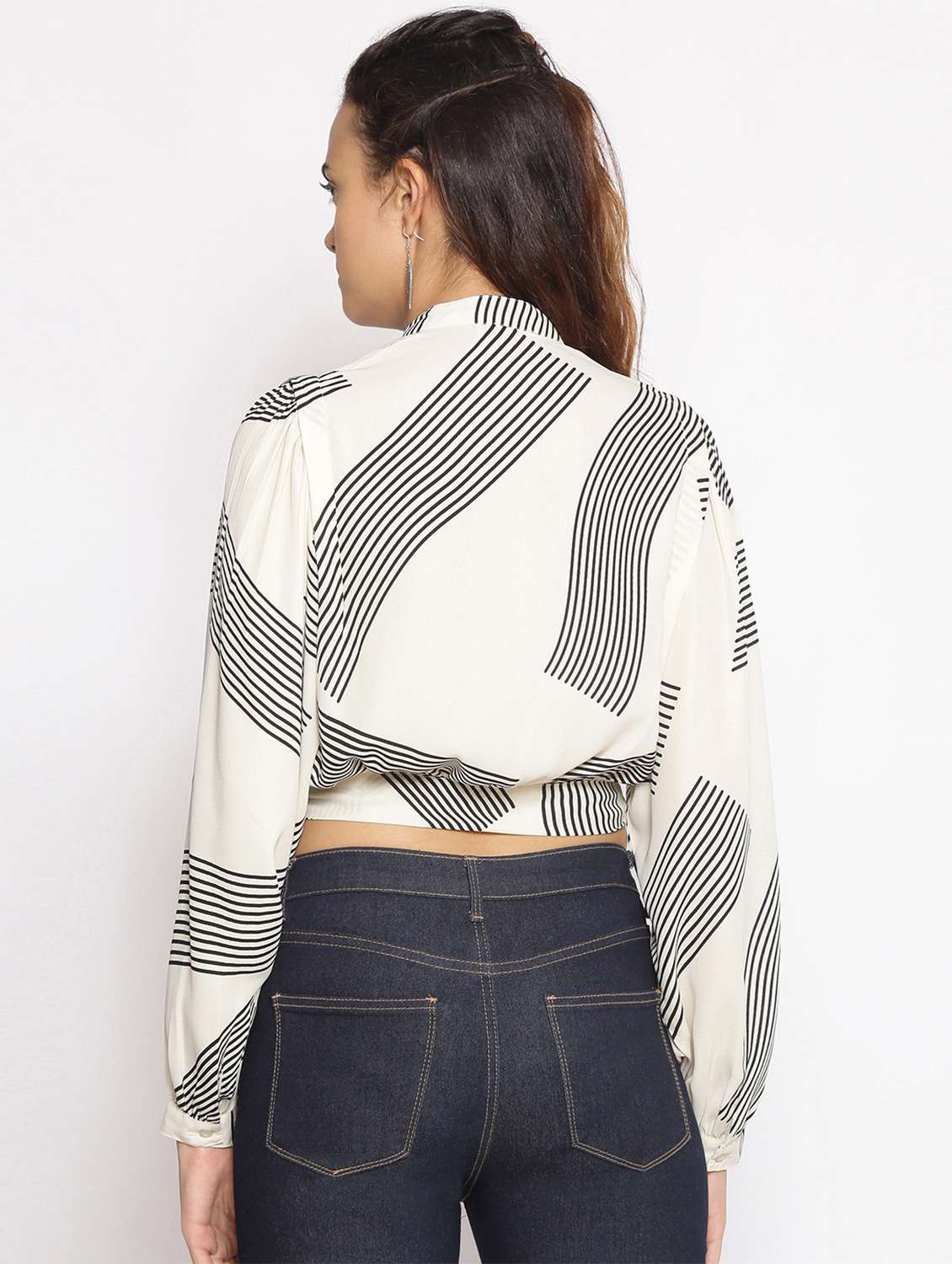 beige polyester crop shirt - 17735936 -  Standard Image - 2