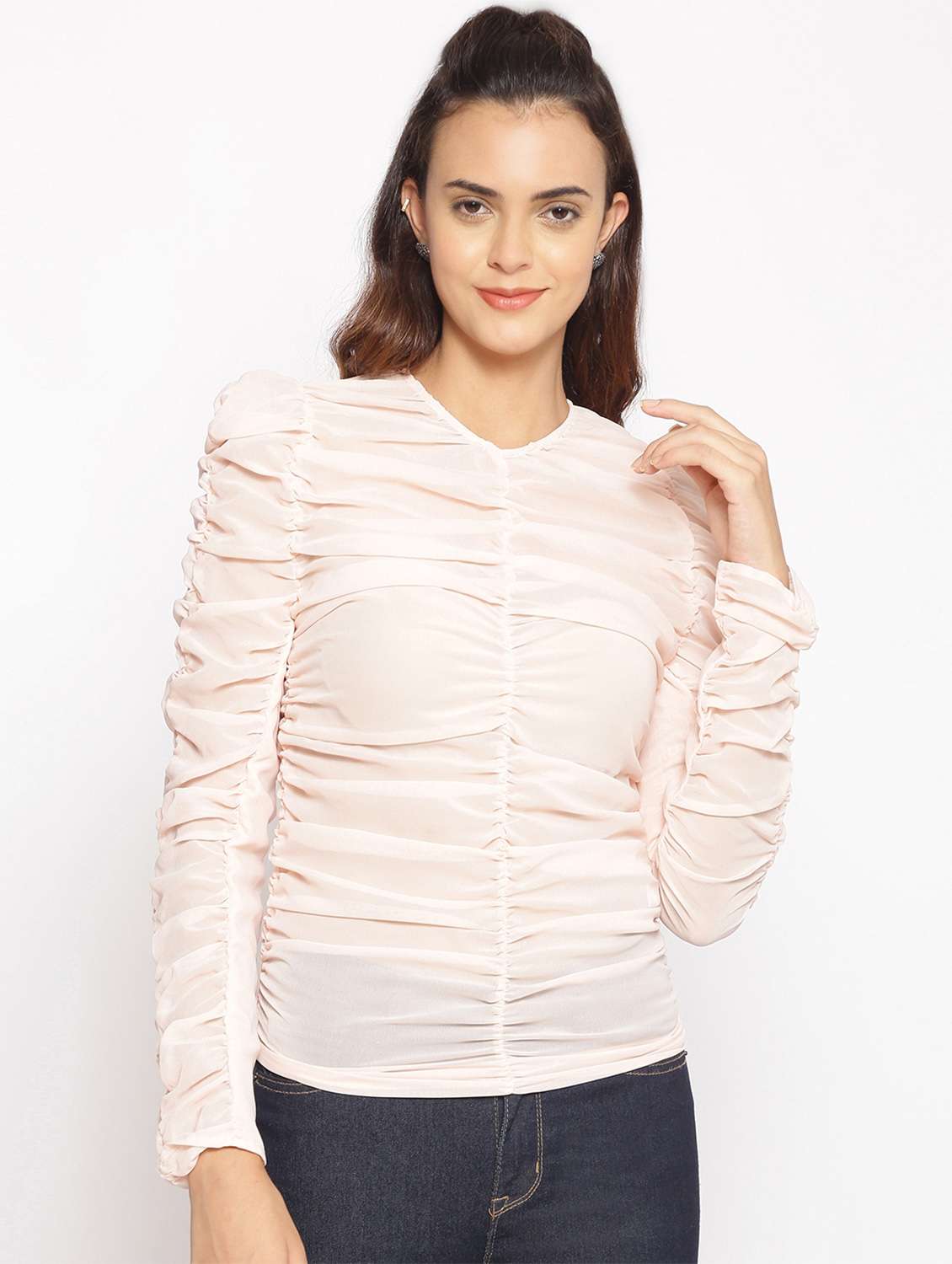 women's straight v neck top