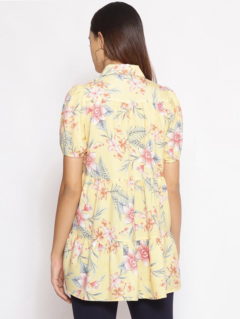puff sleeved floral tunic - 17735976 - Standard Image - 2