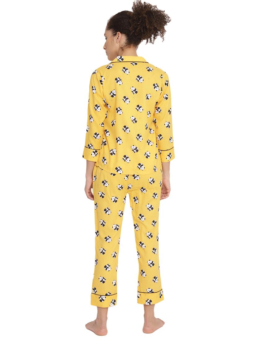 yellow quirky nightwear pajama set - 17736091 - Standard Image - 2