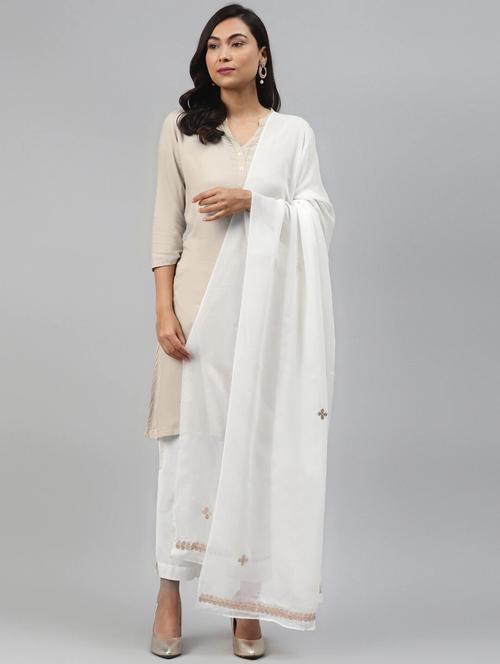 ada gota patti work white dupatta - 17736684 - Standard Image - 0
