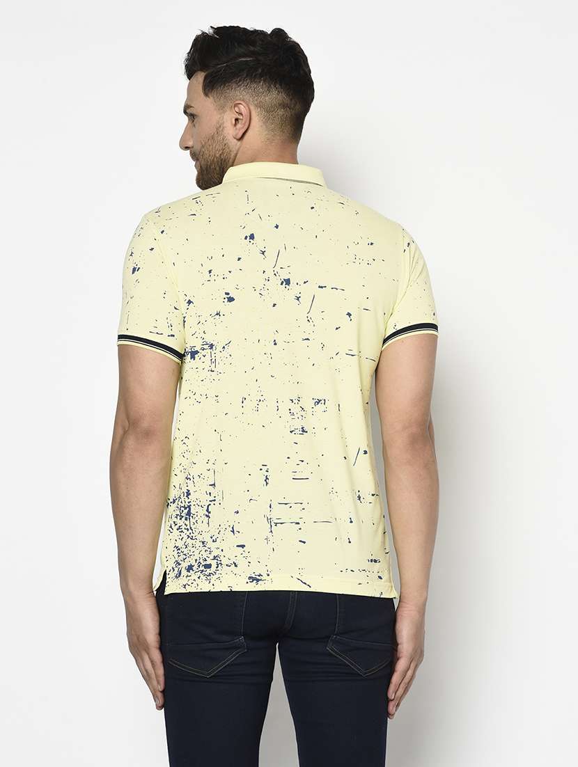 yellow printed polo t-shirt - 17737382 - Standard Image - 2