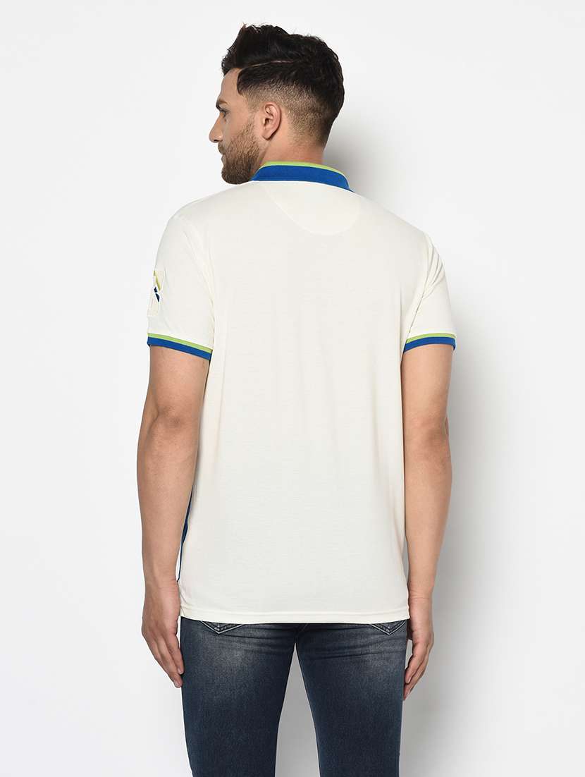 off white color block polo t-shirt - 17737396 - Standard Image - 2