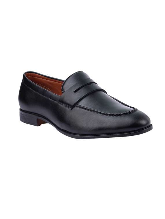 black patent leather slip on loafers