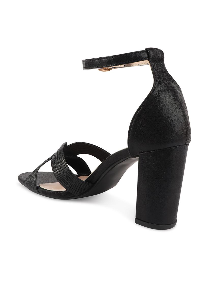 black synthetic back strap sandals - 17737481 - Standard Image - 2