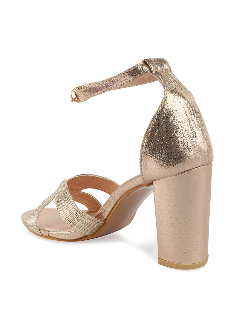 gold synthetic back strap sandals - 17737483 - Standard Image - 2
