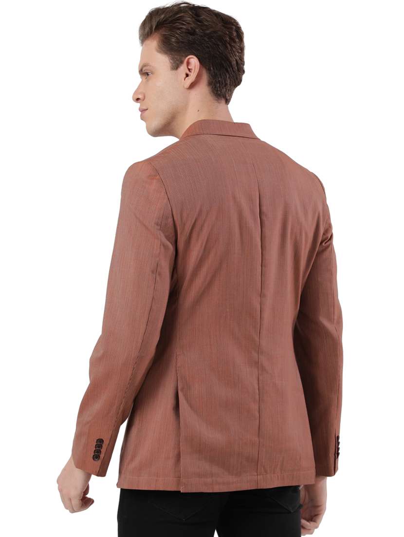 rust striped single breasted formal blazer - 17737933 -  Standard Image - 2