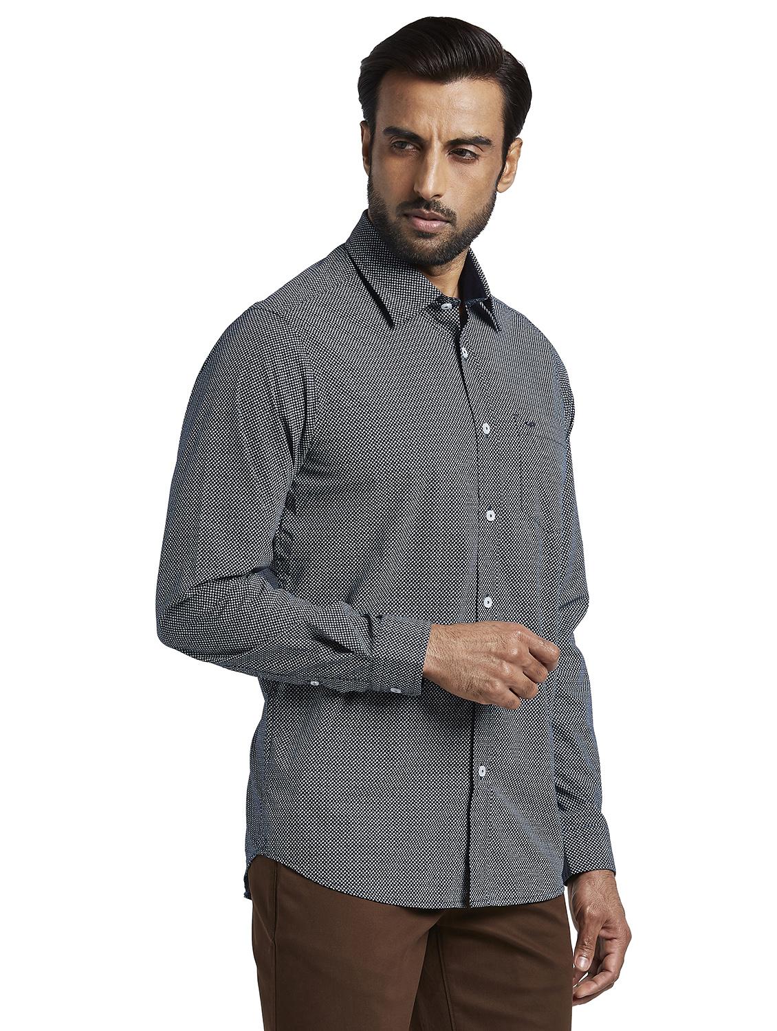 blue printed casual shirt - 17738001 - Standard Image - 2