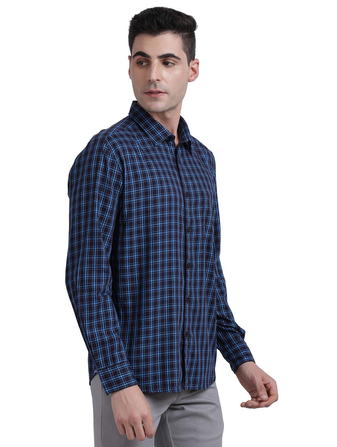 blue checkered casual shirt - 17738018 - Standard Image - 2