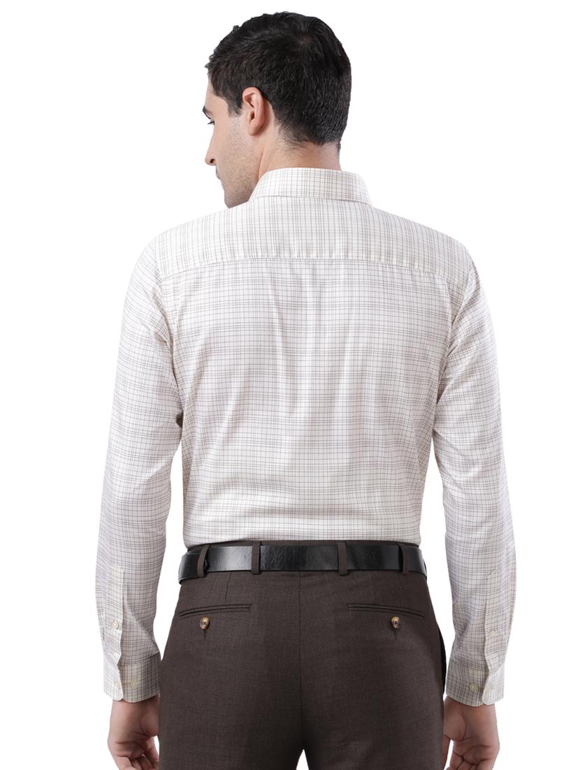 cream checkered formal shirt - 17738029 - Standard Image - 2