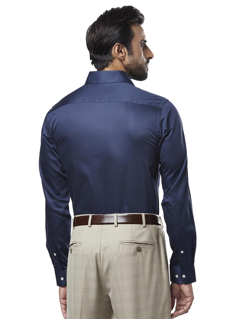 navy blue solid formal shirt - 17738042 - Standard Image - 2