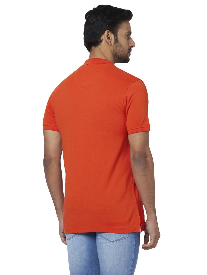 orange solid polo t-shirt - 17738100 - Standard Image - 2