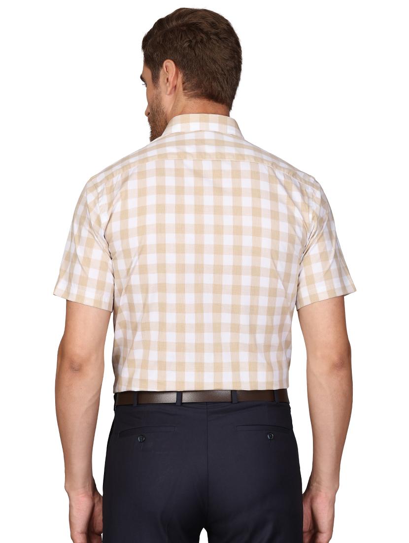 beige checkered formal shirt - 17738126 - Standard Image - 2