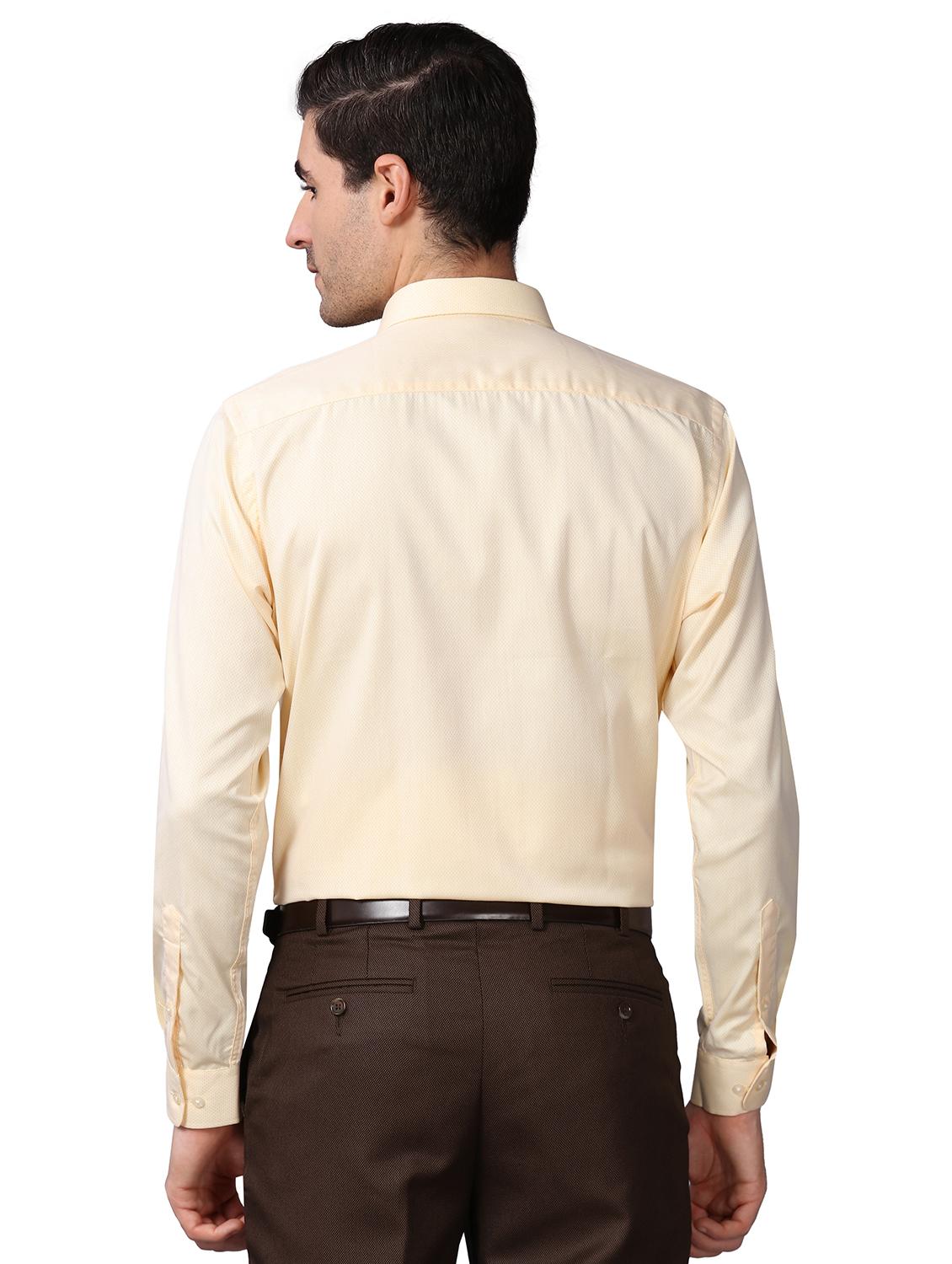 yellow self design formal shirt - 17738150 - Standard Image - 2