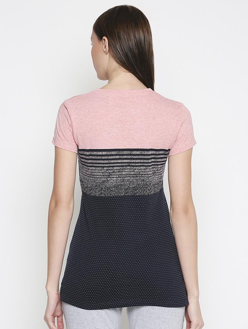 round neck color block tee - 17738275 - Standard Image - 2