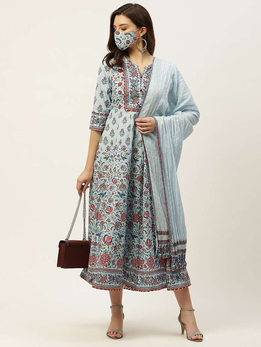 floral flared set with mask