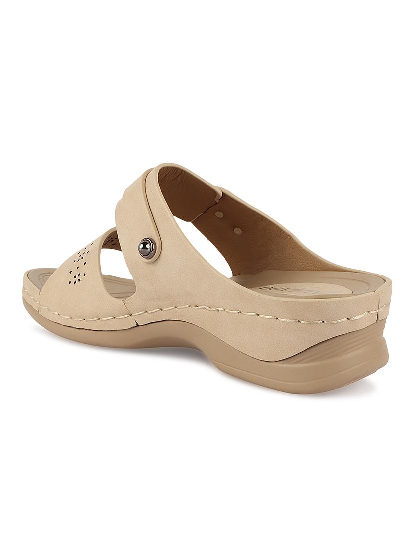 calzado womens's casualwear slip-on beige color platform heels slippers - 17739155 - Standard Image - 2