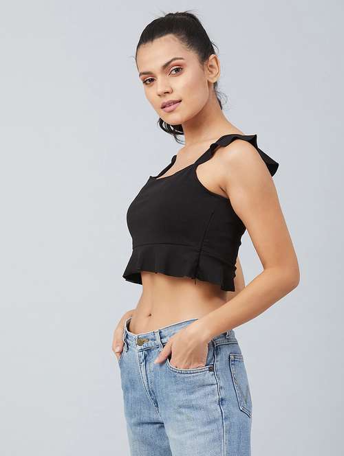 women's crop shoulder strap top - 17739281 -  Standard Image - 0