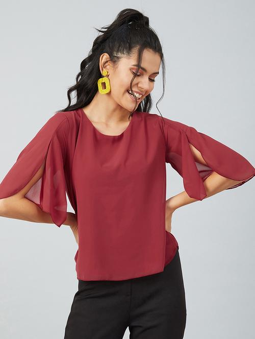 women's straight round neck top - 17739282 -  Standard Image - 0