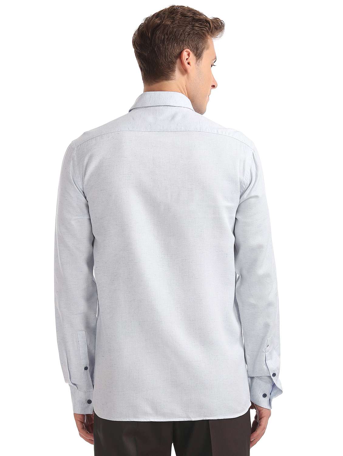 light blue solid formal shirt - 17739321 - Standard Image - 2