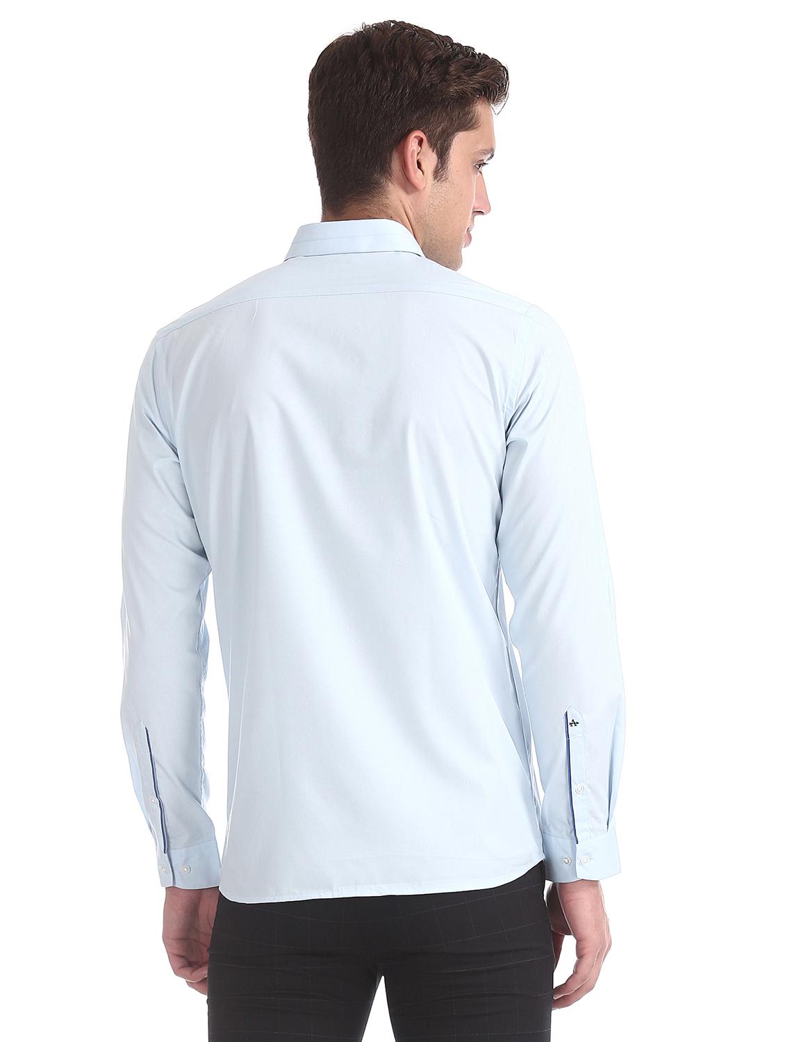 light blue solid formal shirt - 17739419 - Standard Image - 2